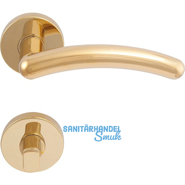 SOLIDO Dr�ckergarnitur GENF - auf Rosette WC, messingf�rbig PVD