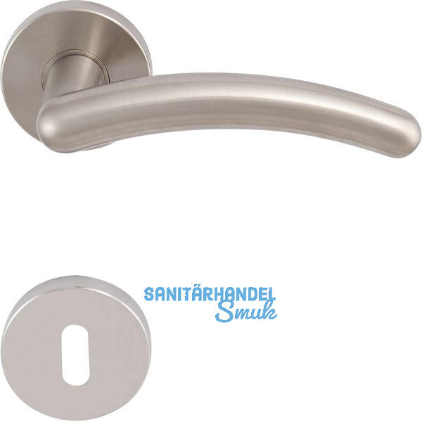 SOLIDO Dr�ckergarnitur GENF - auf Rosette BB, vernickelt matt