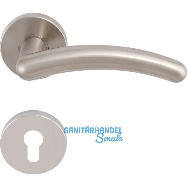 SOLIDO Dr�ckergarnitur GENF - auf Rosette PZ, vernickelt matt