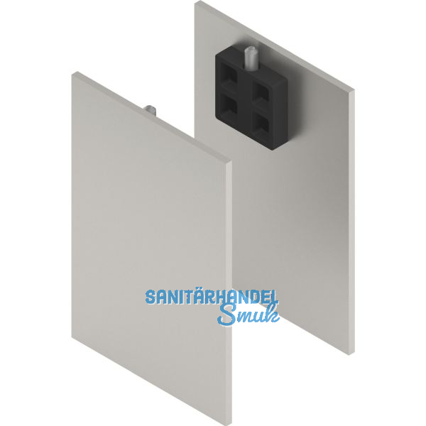 SOLIDO 100 Abdeckkappen Seitenteilprofil Glas Edelstahl-Effekt