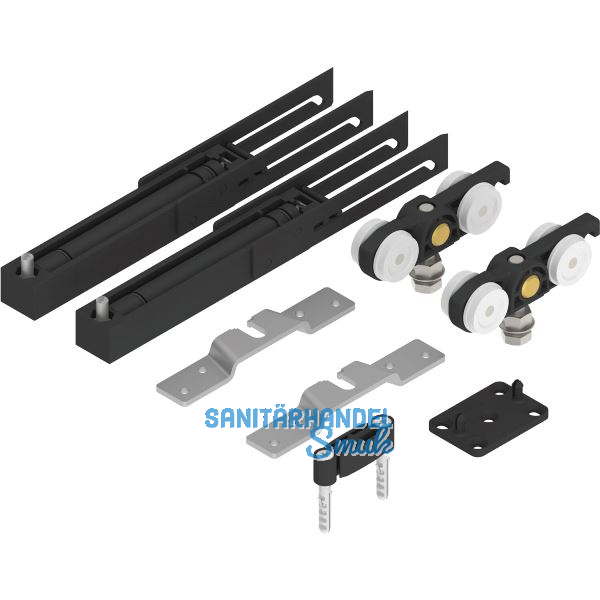 SOLIDO 100 Beschlagset Holz ohne Laufschiene mit Einzugsd�mpfung beidseitig