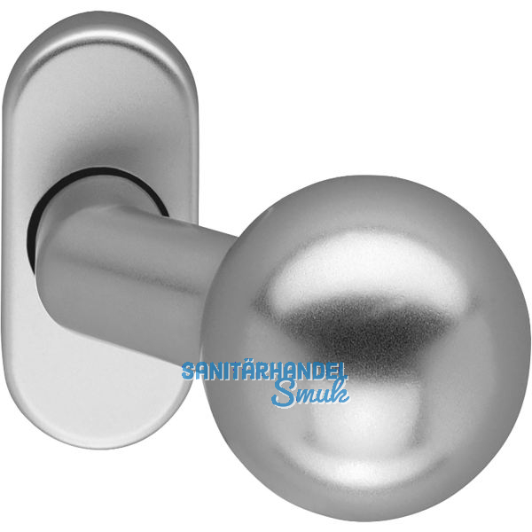 T�rknopf K 160, FS - auf Rosette, Alu silber eloxiert