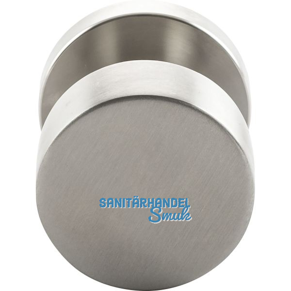 MARCHESI T�rknopf Flachform au�en auf Rosette, Gewindeans�tze M5, Edelstahl matt