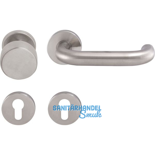 SOLIDO FH-Wechselgarnitur TALIN - auf Rosette PZ,35-45,VK 9 mm,FH,Edelstahl matt