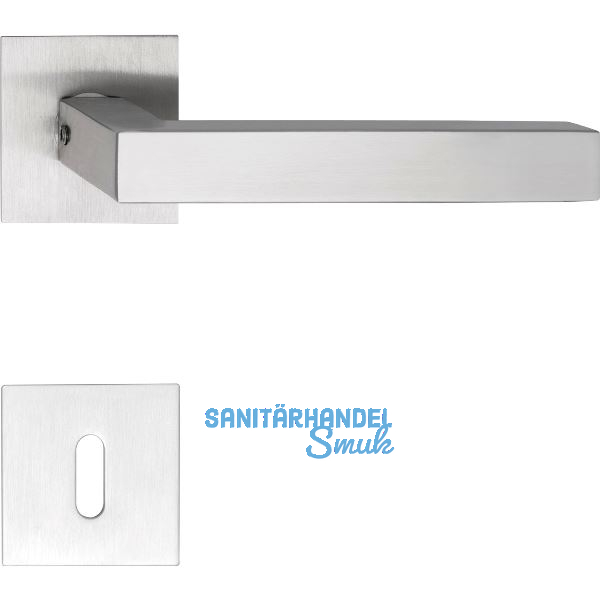 SOLIDO Dr�ckergarnitur MALM� - auf Flachrosette, eckig BB, Edelstahl matt