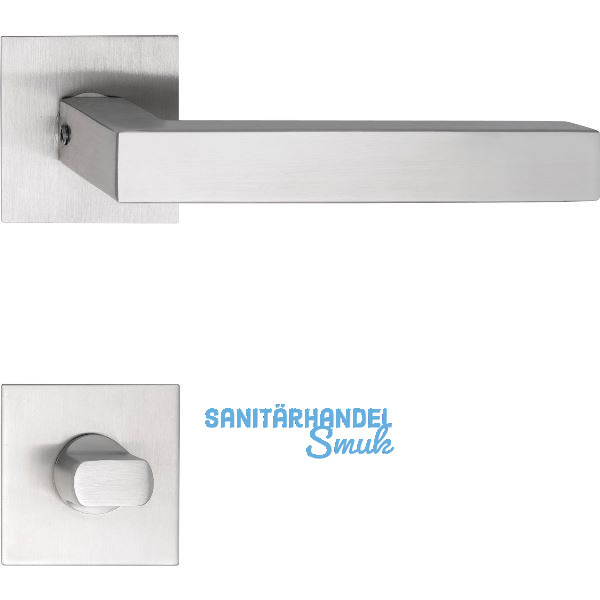 SOLIDO Dr�ckergarnitur MALM� - auf Flachrosette, eckig WC, Edelstahl matt