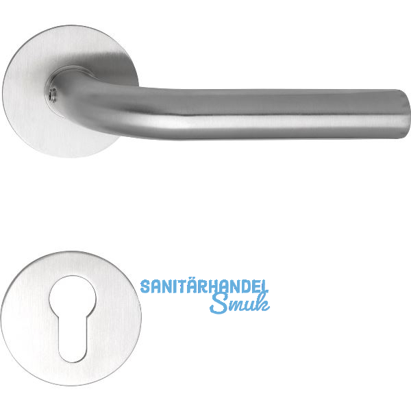 SOLIDO Dr�ckergarnitur DUBLIN - auf Flachrosette, rund PZ, Edelstahl matt