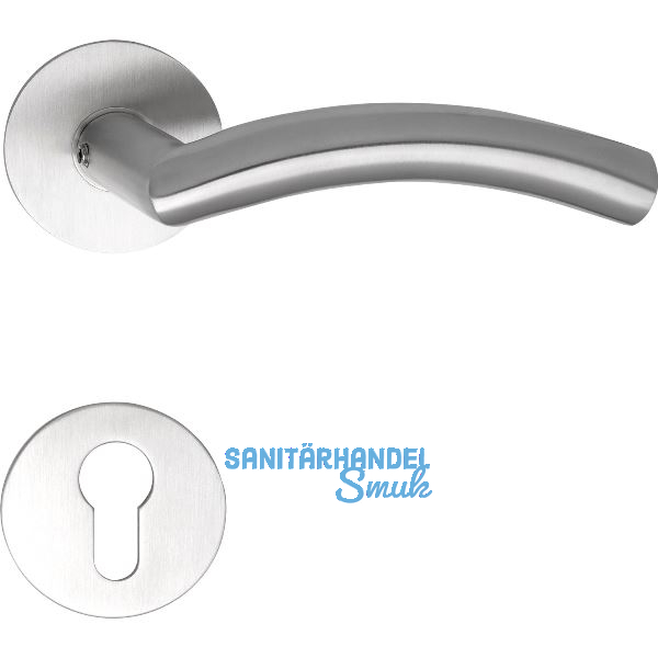 SOLIDO Dr�ckergarnitur OSLO - auf Flachrosette, rund PZ, Edelstahl matt