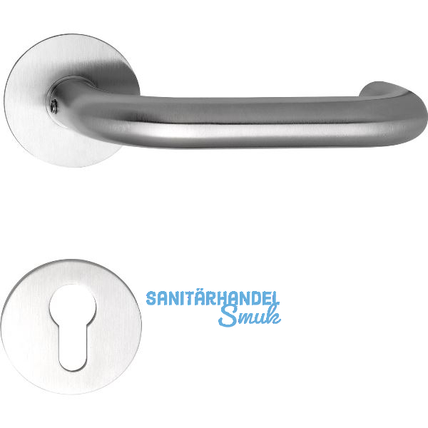 SOLIDO Dr�ckergarnitur TALIN - auf Flachrosette, rund PZ, Edelstahl matt