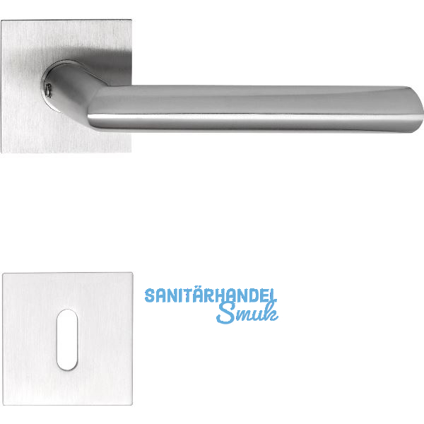 SOLIDO Dr�ckergarnitur GLASGOW - auf Flachrosette, eckig BB, Edelstahl matt