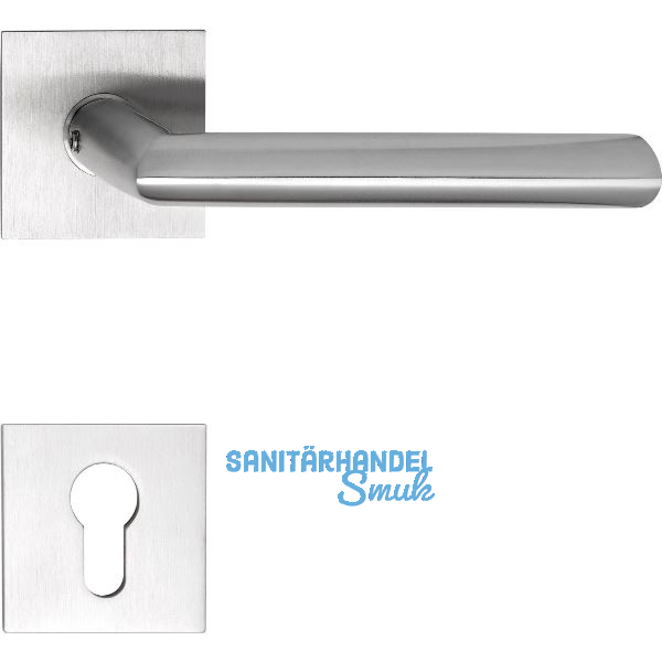 SOLIDO Dr�ckergarnitur GLASGOW - auf Flachrosette, eckig PZ, Edelstahl matt