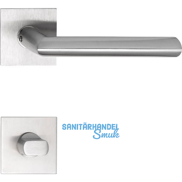 SOLIDO Dr�ckergarnitur GLASGOW - auf Flachrosette, eckig WC, Edelstahl matt