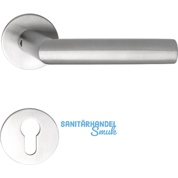 SOLIDO Dr�ckergarnitur VADUZ - auf Flachrosette, rund PZ, Edelstahl matt