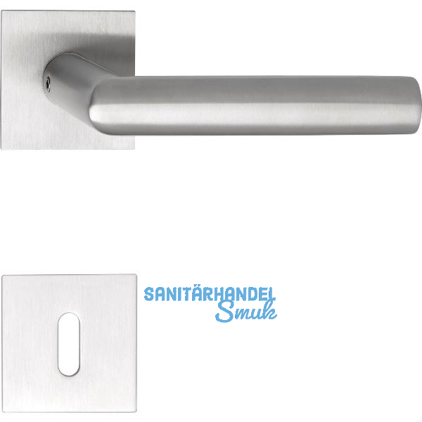 SOLIDO Dr�ckergarnitur VADUZ - auf Flachrosette, eckig BB, Edelstahl matt