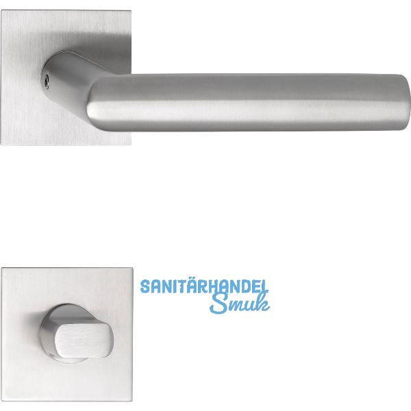 SOLIDO Dr�ckergarnitur VADUZ - auf Flachrosette, eckig WC, Edelstahl matt