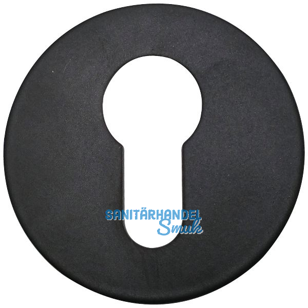 SOLIDO Zylinderrosette PZ flach rund, Edelstahl schwarz matt