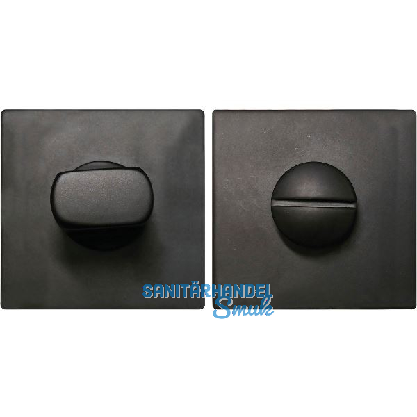 SOLIDO WC-Rosette flach eckig, Edelstahl schwarz matt