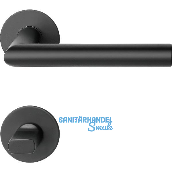 SOLIDO Dr�ckergarnitur NORWEGEN - auf Flachrosette WC, rund, Edelstahl schwarz