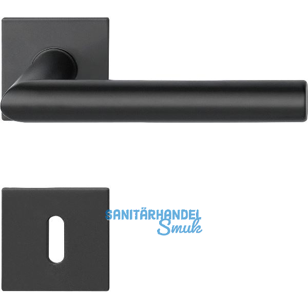 SOLIDO Dr�ckergarnitur NORWEGEN - auf Flachrosette BB, eckig, Edelstahl schwarz