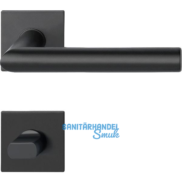 SOLIDO Dr�ckergarnitur NORWEGEN - auf Flachrosette WC, eckig, Edelstahl schwarz