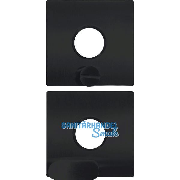 SOLIDO Dr�ckerrosette - eckig, innen Sperrknopf, au�en Not�ffner, schwarz