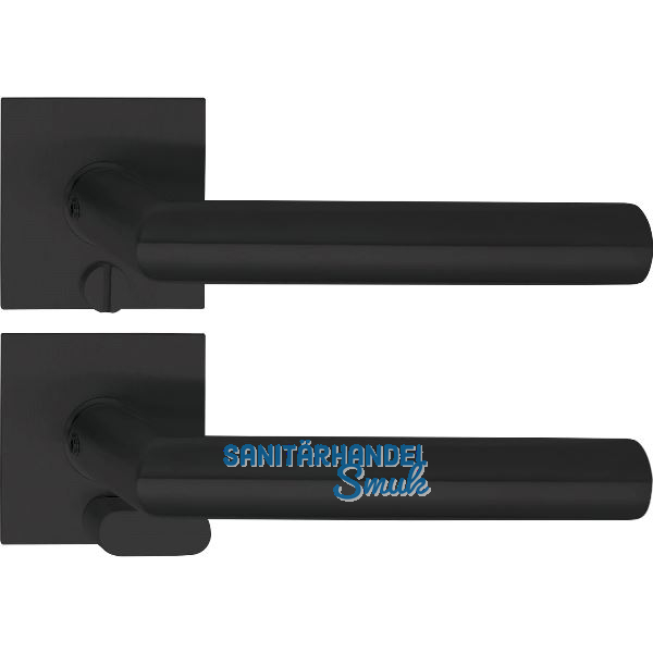 SOLIDO Solo Dr�ckergarnitur NORWEGEN - Flachrosette eckig WC, Not�ffner, schwarz