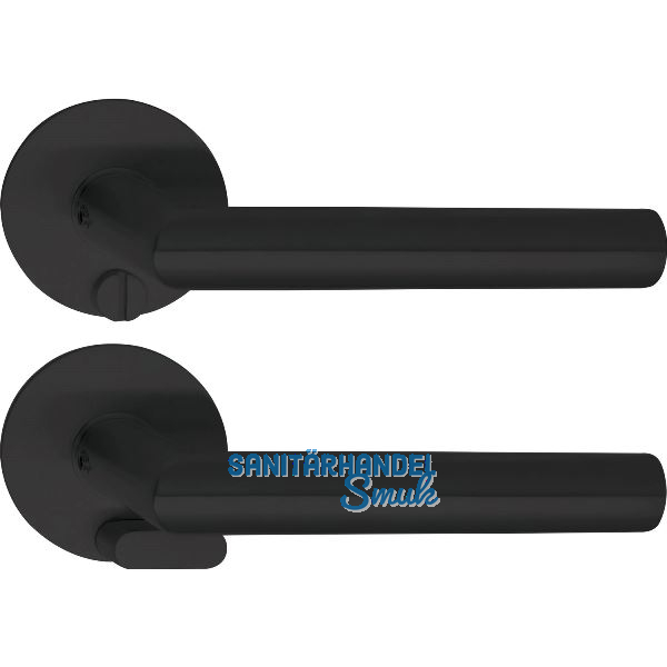 SOLIDO Solo Dr�ckergarnitur NORWEGEN - Flachrosette rund WC, Not�ffner, schwarz