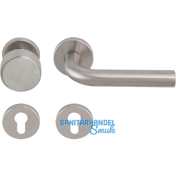 SOLIDO Wechselgarnitur DUBLIN DIN - auf Rosette PZ, 38 - 45, Edelstahl matt