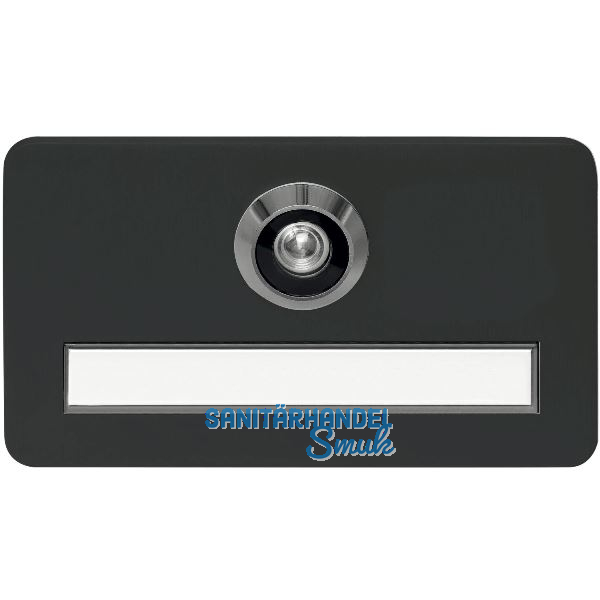 SOLIDO Namensschild m. T�rgucker, Linse 200�, schwarz, brandschutztauglich