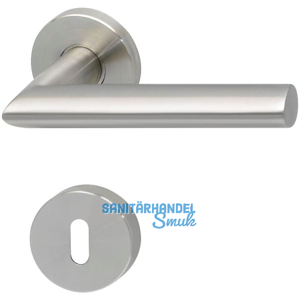 SOLIDO Dr�ckergarnitur GLASGOW DIN - auf Rosette BB, 38 - 45, Edelstahl matt