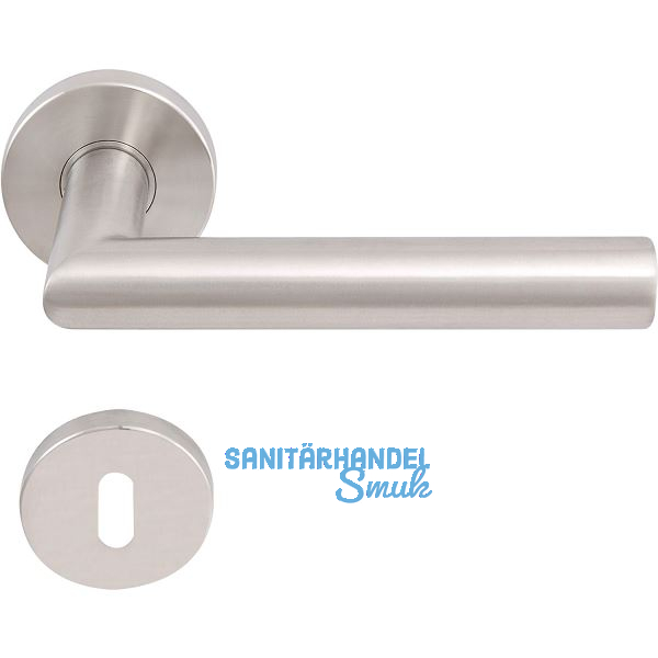 SOLIDO Dr�ckergarnitur NORWEGEN DIN - auf Rosette BB, 38 - 45, Edelstahl matt