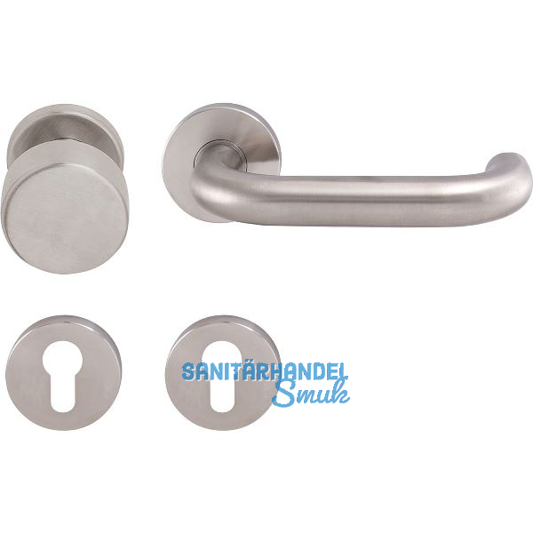 SOLIDO Wechselgarnitur TALIN DIN - auf Rosette PZ, 38 - 45, Edelstahl matt