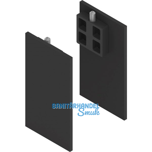 SOLIDO 100/HELM Abdeckkappen-Set Blende H/G einseitig Wandmontage schwarz matt