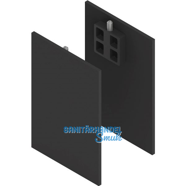 SOLIDO 100 Abdeckkappen Seitenteilprofil Glas schwarz matt