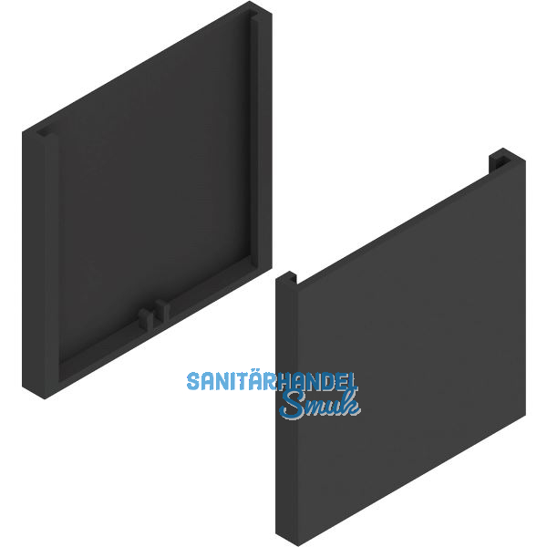 SOLIDO 100 Abdeckkappen-Set Glas Punktbefestigung eckig schwarz