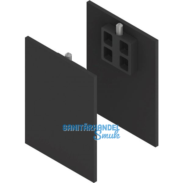 SOLIDO 100/HELM Abdeckkappen-Set Blende H/G mit Abstandsprofil 15 schwarz matt