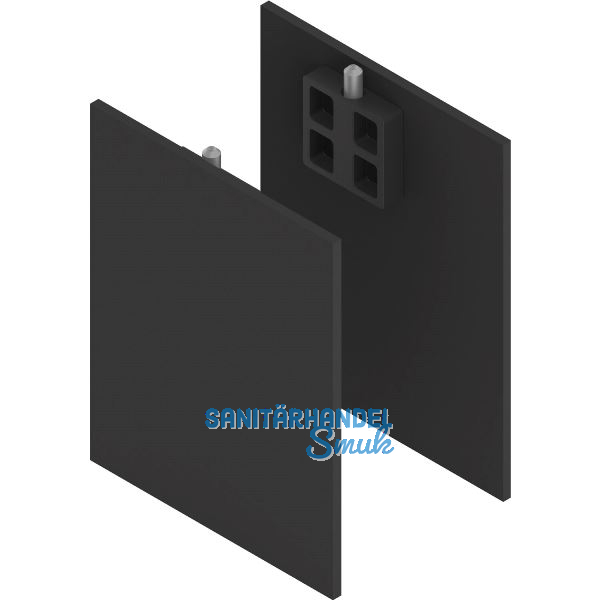 SOLIDO 100/HELM Abdeckkappen-Set Technikblende 2x Abstandsprofil 15 schwarz