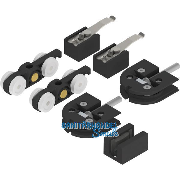 SOLIDO 100 Beschlagset Glas Punktbefestigung 8-10,76 mm F�hrung schwarz matt