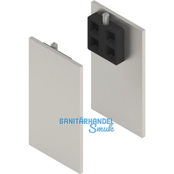 SOLIDO 100/HELM Abdeckkappen-Set Blende H/G einseitig Wandmontage Edelstahl