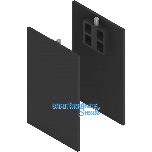 SOLIDO 100/HELM Abdeckkappen-Set Technikblende Abstandsprofil 15 schwarz matt