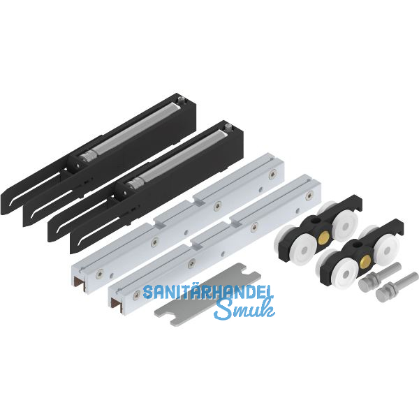 HELM 140 Beschlagset Glas mit Einzugsd�mpfung beidseitig ohne Laufschiene