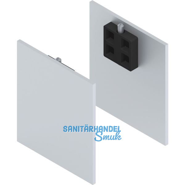 SOLIDO 100 Abdeckkappen-Set Anschlagkasten Wandmontage silber eloxiert