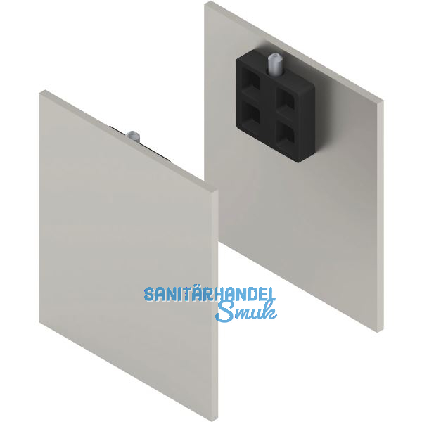 SOLIDO 100 Abdeckkappen-Set Anschlagkasten Wandmontage Edelstahl-Effekt