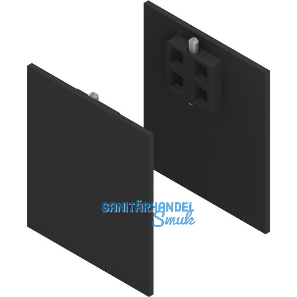 SOLIDO 100 Abdeckkappen-Set Anschlagkasten Wandmontage schwarz matt