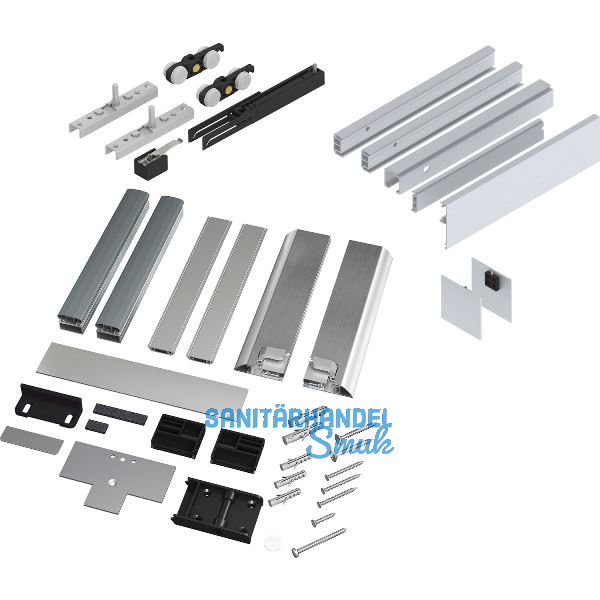 SOLIDO 100 Beschlagset Holz Rundumdicht L=2200 mm FB 1020 mm FH 3000 mm silber