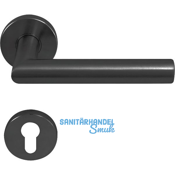 SOLIDO FH-Dr�ckergarnitur NORWEGEN - auf Rosette PZ, 38 - 45, Edelstahl schwarz