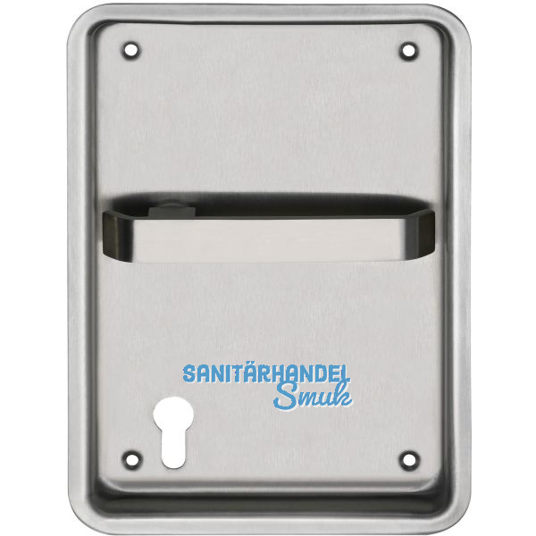 Turnhallenmuschel, 170 x 240 mm, rechts, PZ 72 mm, VK 9 mm, Edelstahl matt