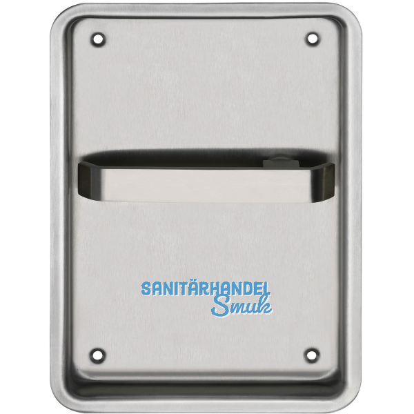 Turnhallenmuschel, 170 x 240 mm, links, ungelocht, VK 9 mm, Edelstahl matt