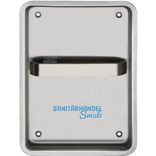 Turnhallenmuschel, 170 x 240 mm, rechts, ungelocht, VK 9 mm, Edelstahl matt