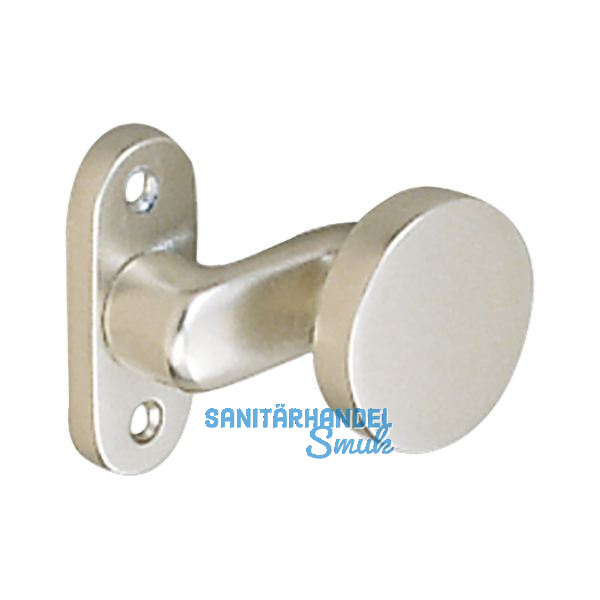 T�rknopf � 50, Flachform gekr, fest vernietet, Alu neusilber elox